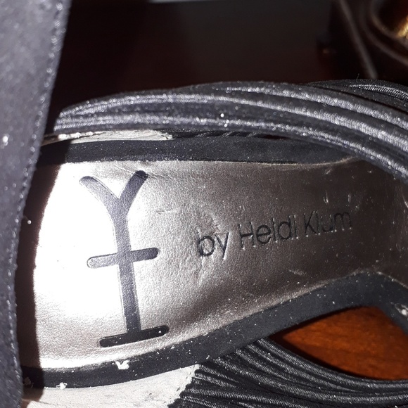 Sexy Black Suede Heel Heidi Klum 35.5 1/2 leather - Picture 5 of 6